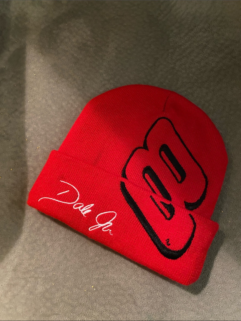 Dale Jr Beanie Hat with Signature Script and Bold Logo